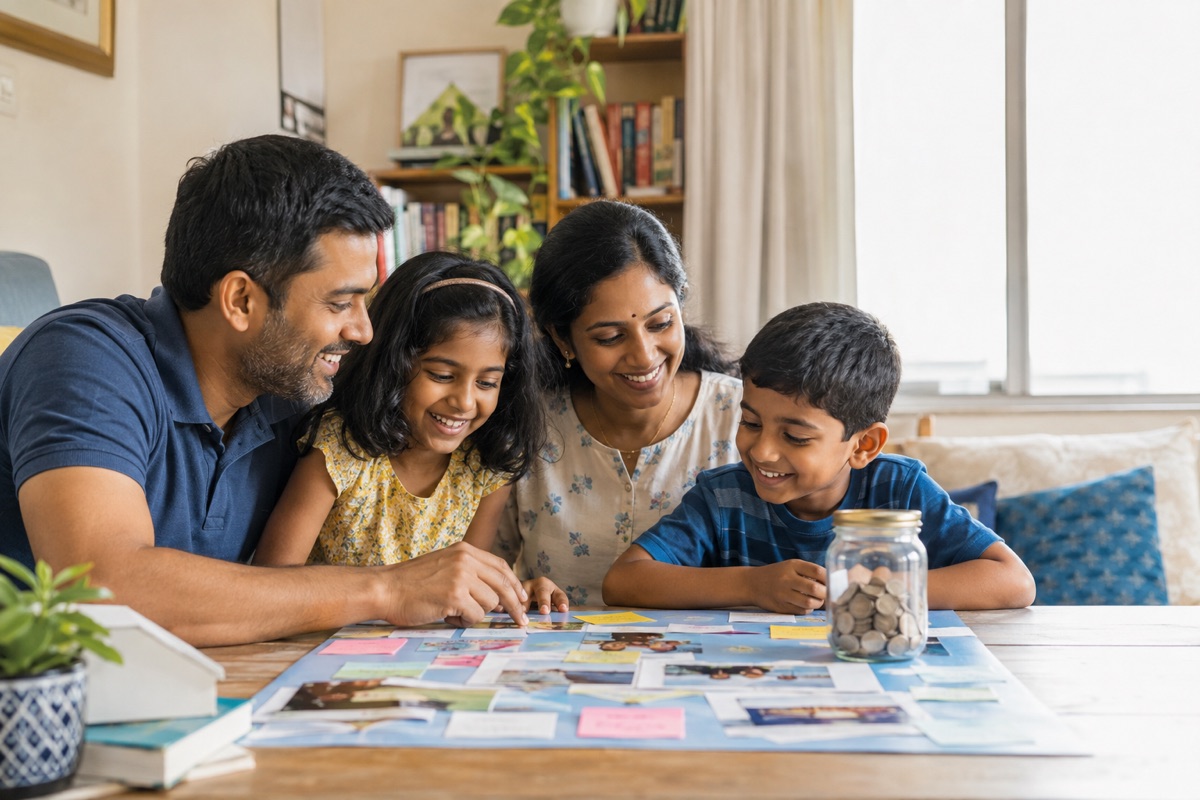 A family planning together for their children's education and future